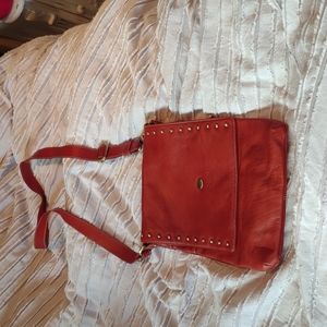 Vintage Avorio genuine leather bag in rust orange